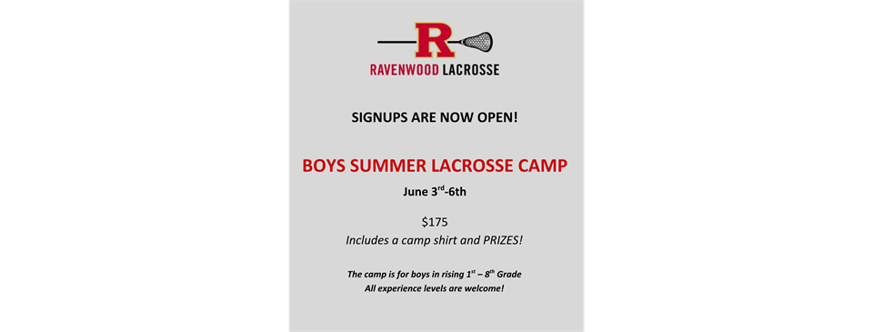 Boys Summer Lacrosse Camp Signups Now OPEN!